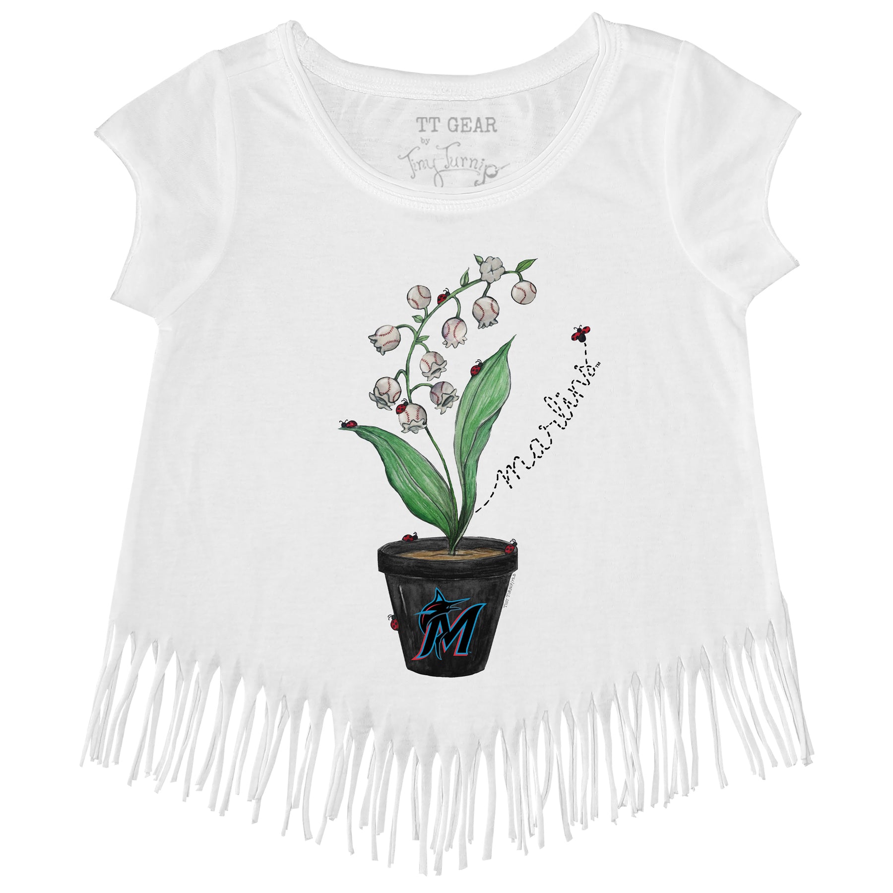 Miami Marlins Ladybug Fringe Tee