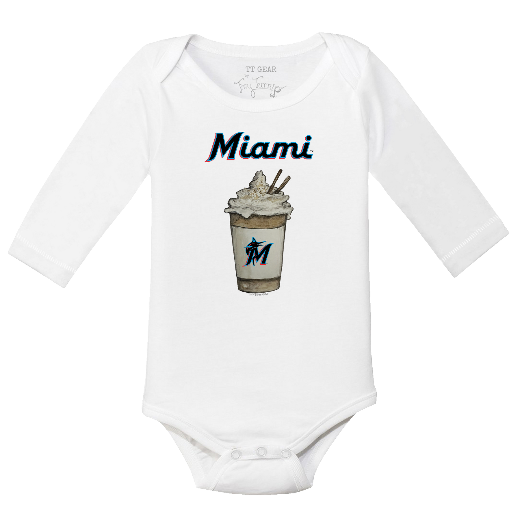 Miami Marlins Latte Long Sleeve Snapper
