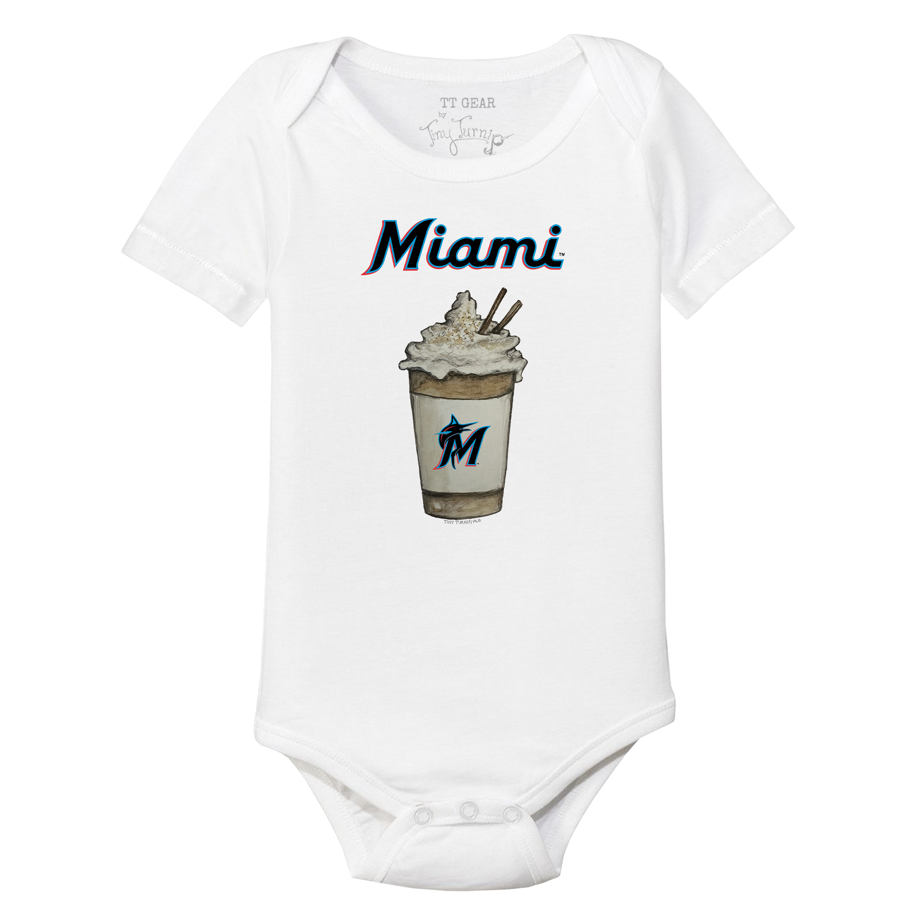 Miami Marlins Latte Short Sleeve Snapper