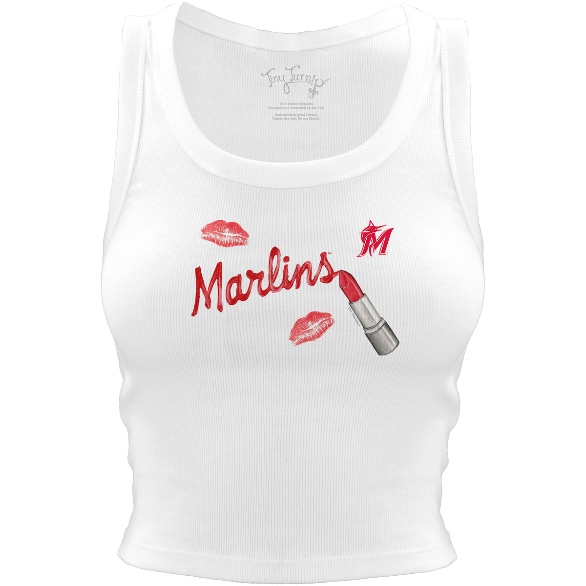 Miami Marlins Lipstick Crop Tank - Tiny Turnip