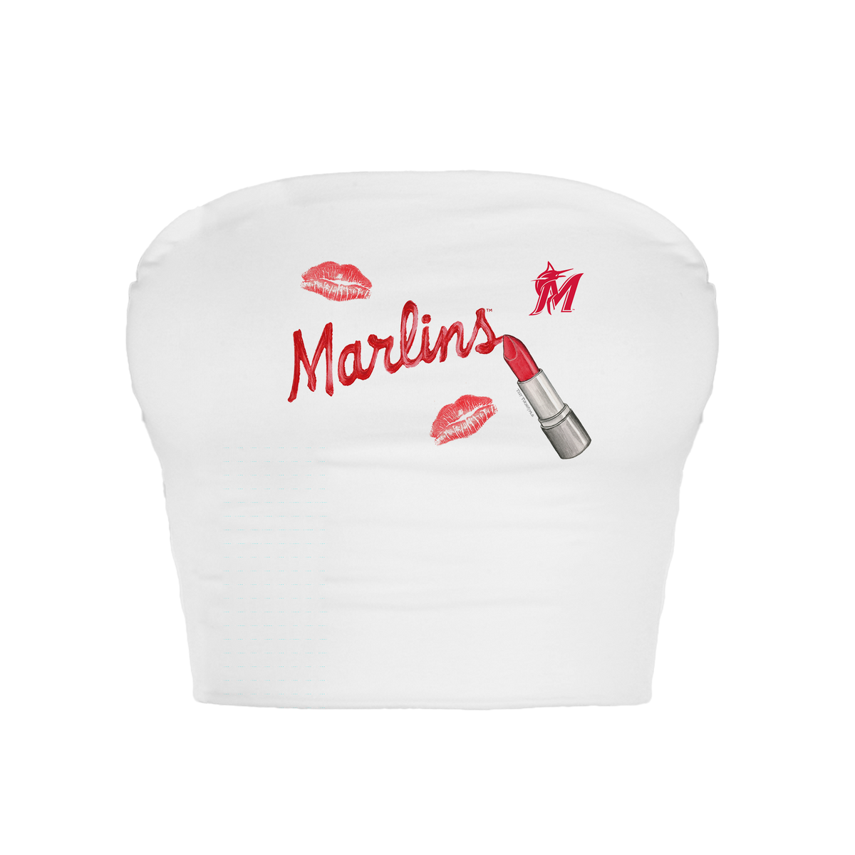 Miami Marlins Lipstick Crop Tube Top - Tiny Turnip