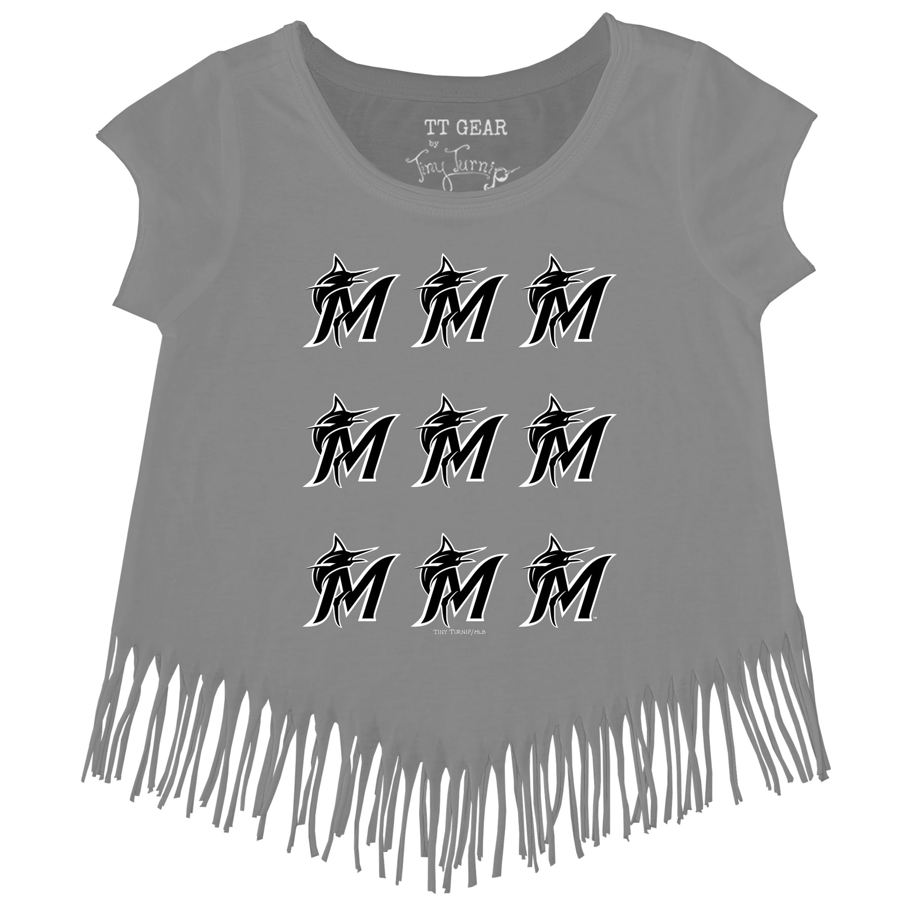 Miami Marlins Logo Grid Fringe Tee