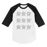 Miami Marlins Logo Grid 3/4 Black Sleeve Raglan