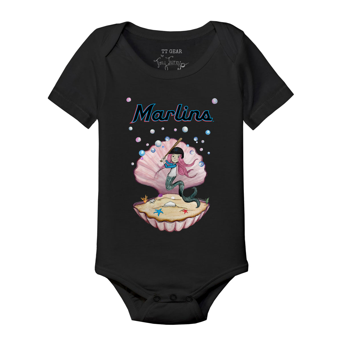 Miami Marlins Mermaid Short Sleeve Snapper