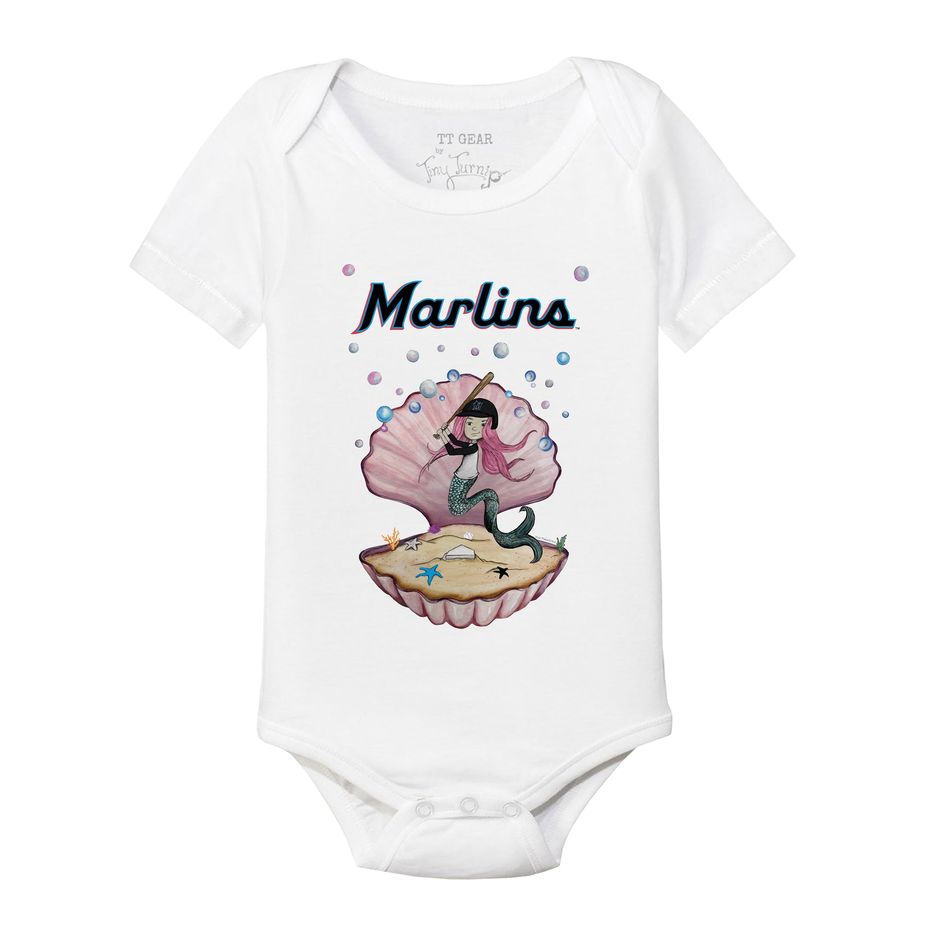 Miami Marlins Mermaid Short Sleeve Snapper