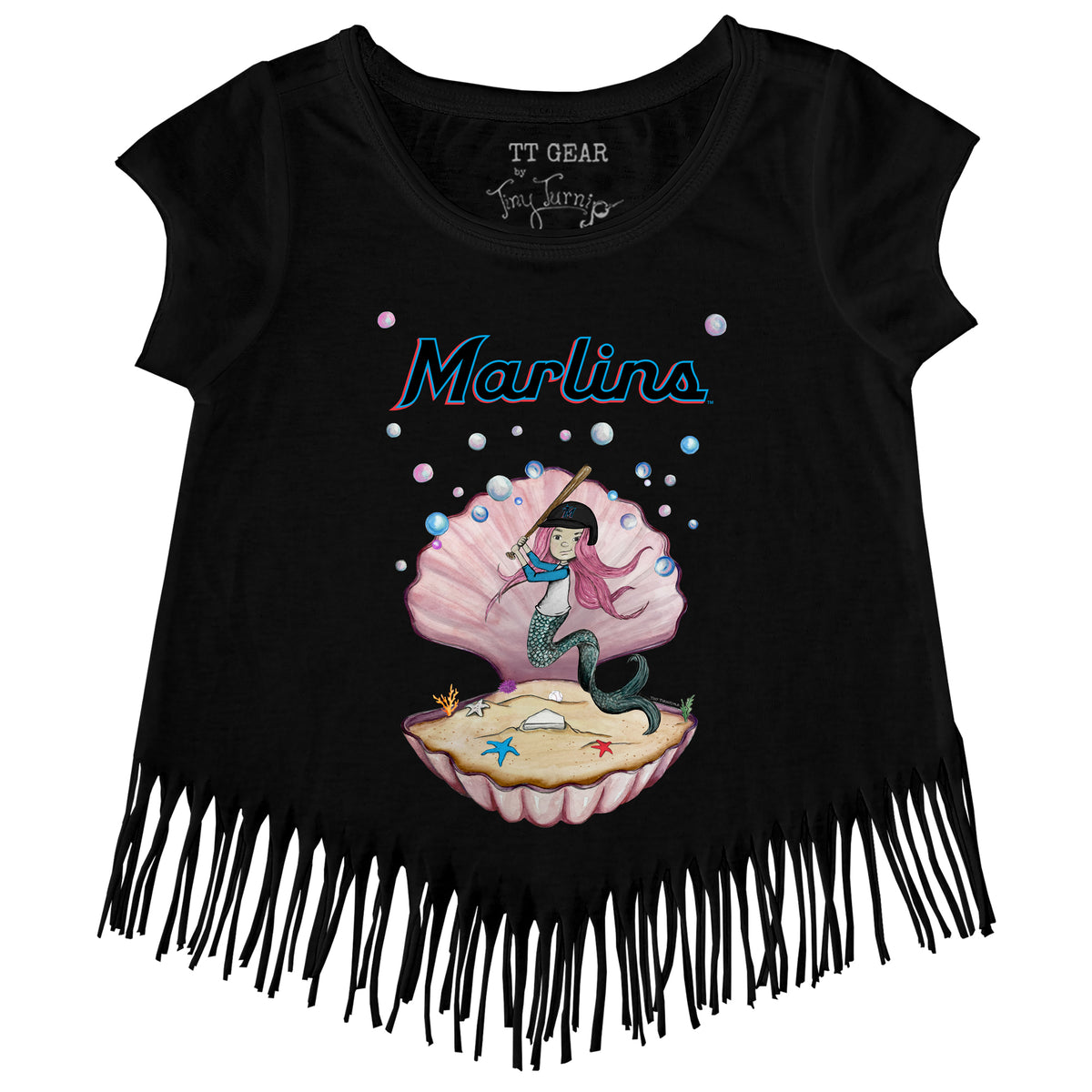Miami Marlins Mermaid Fringe Tee