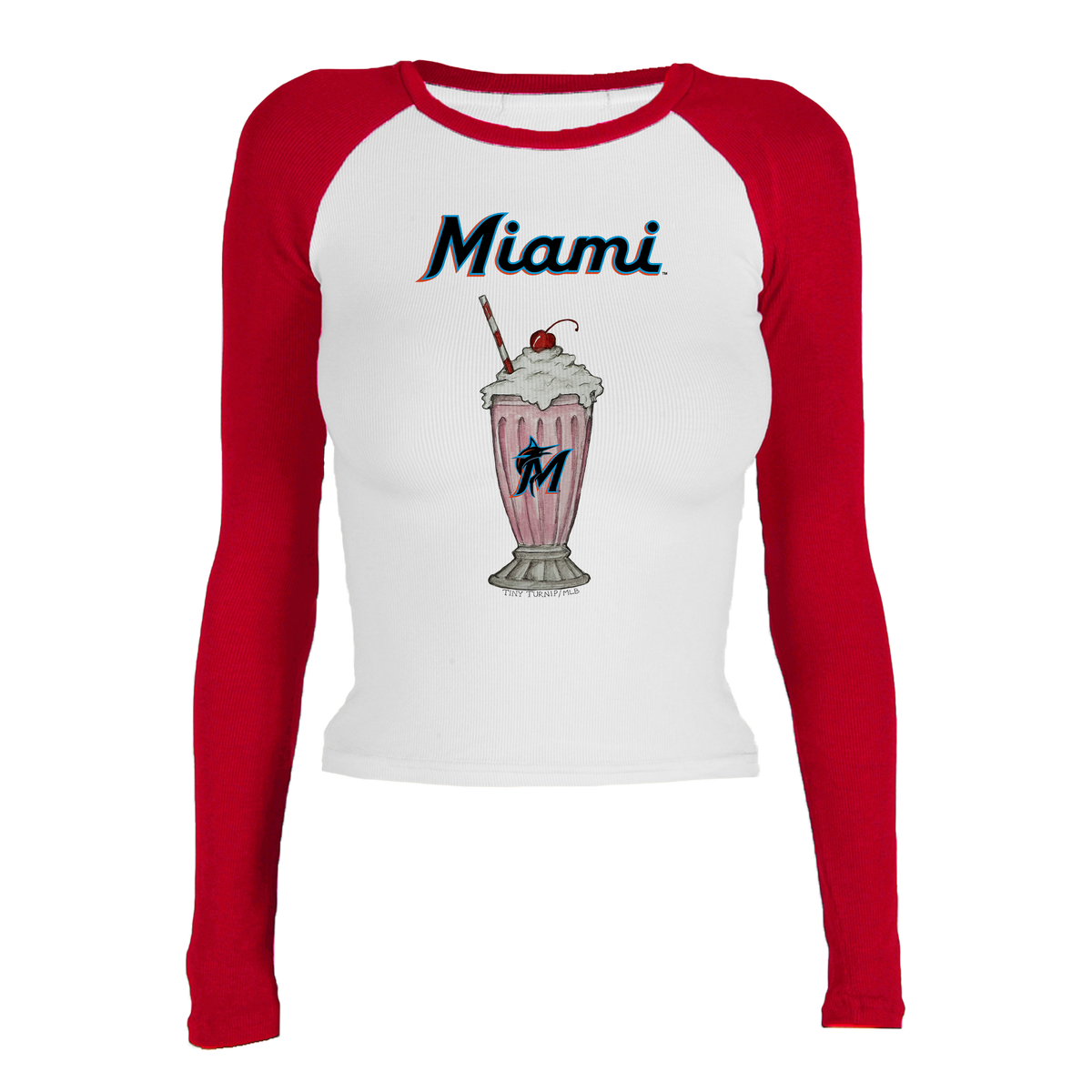 Miami Marlins Milkshake Roxy Raglan Long Sleeve