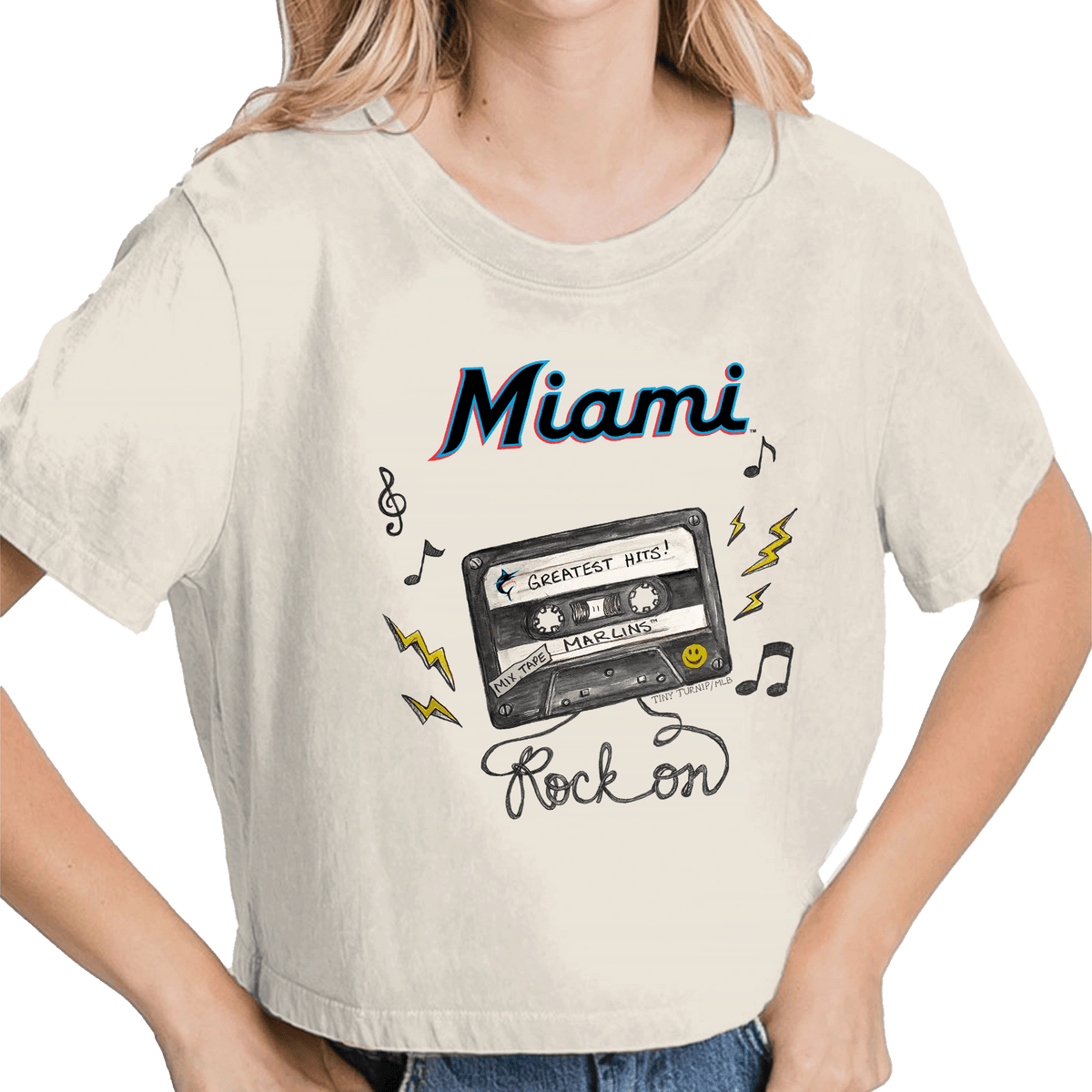 Miami Marlins Mixtape Vintage Crop Tee