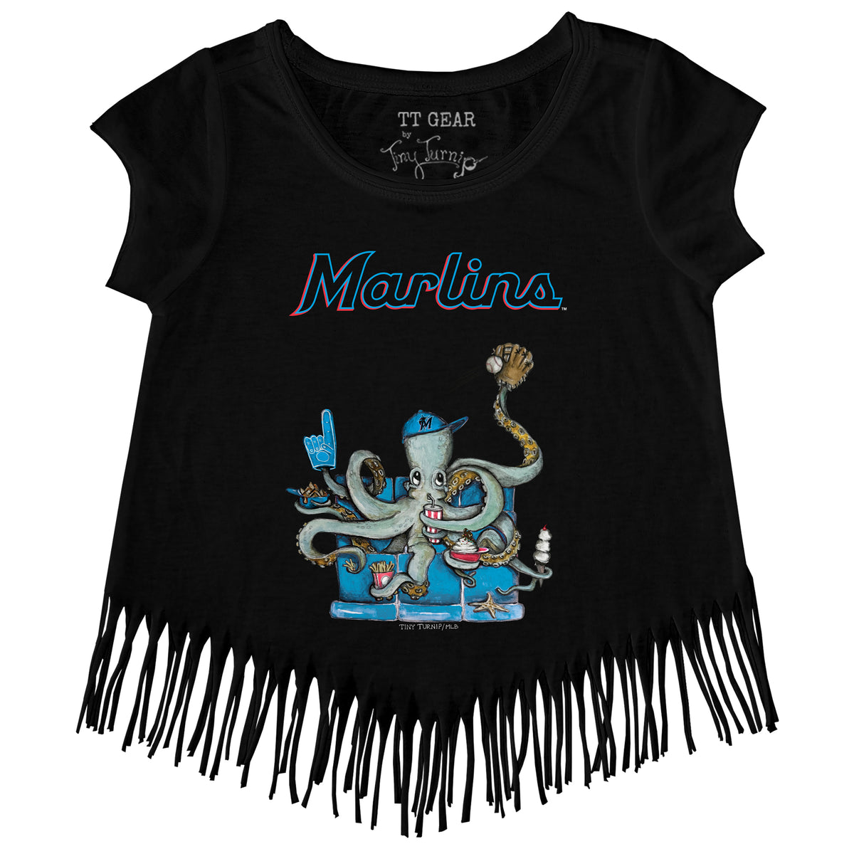 Miami Marlins Octopus Fringe Tee