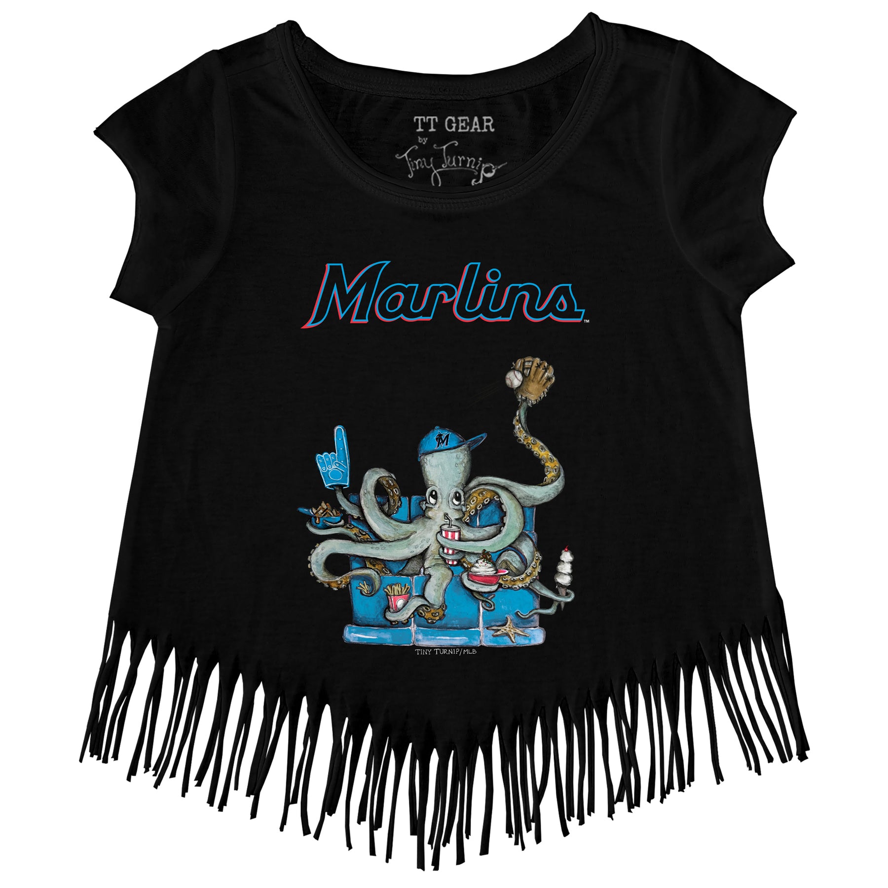 Miami Marlins Octopus Fringe Tee