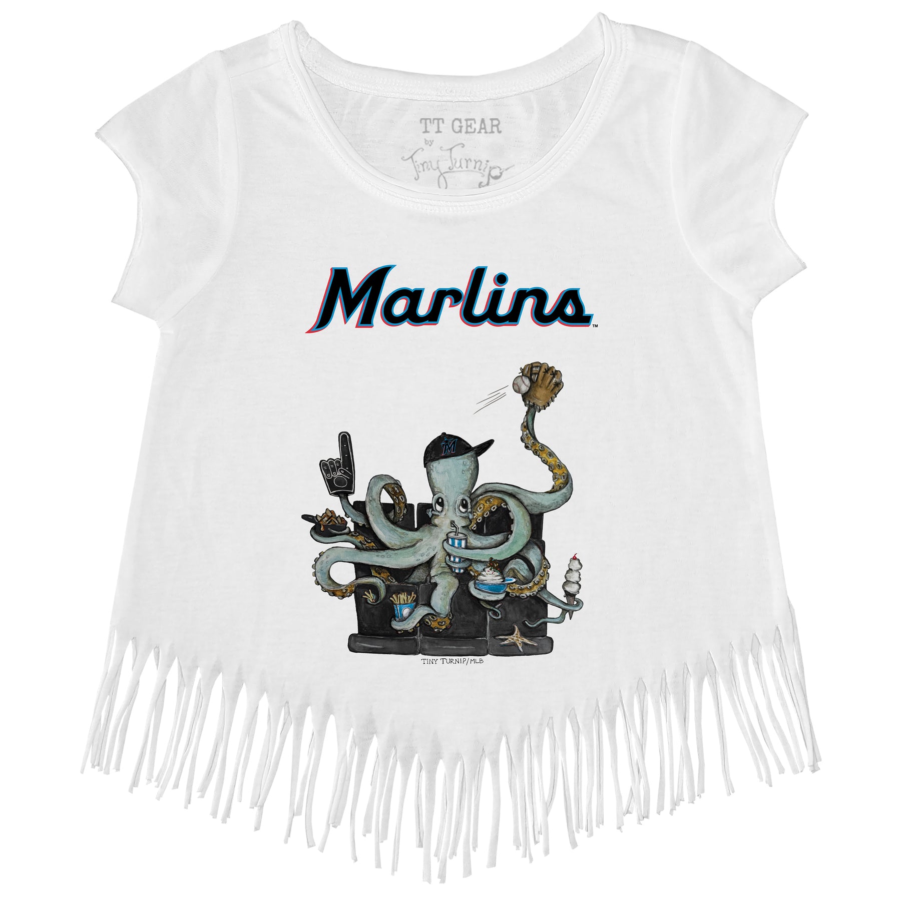 Miami Marlins Octopus Fringe Tee