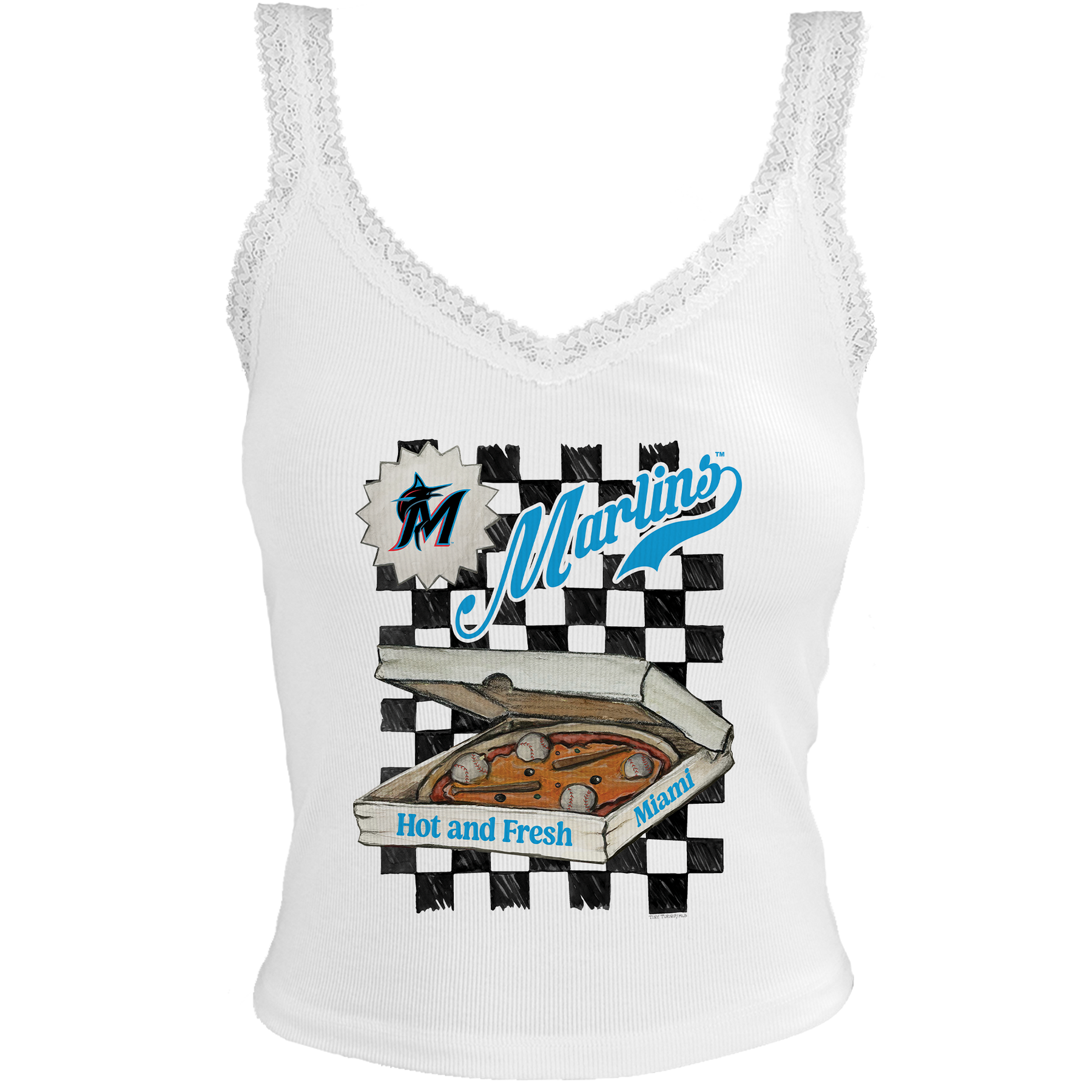Miami Marlins Pizza Lace Tank