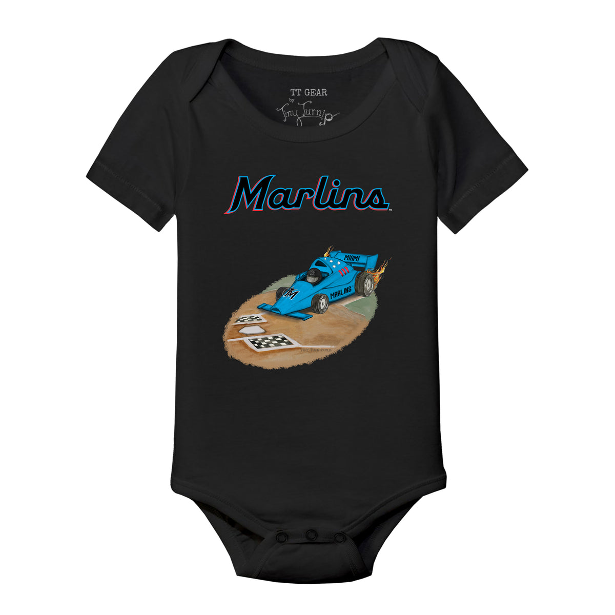 Miami Marlins Race Car Short Sleeve Snapper