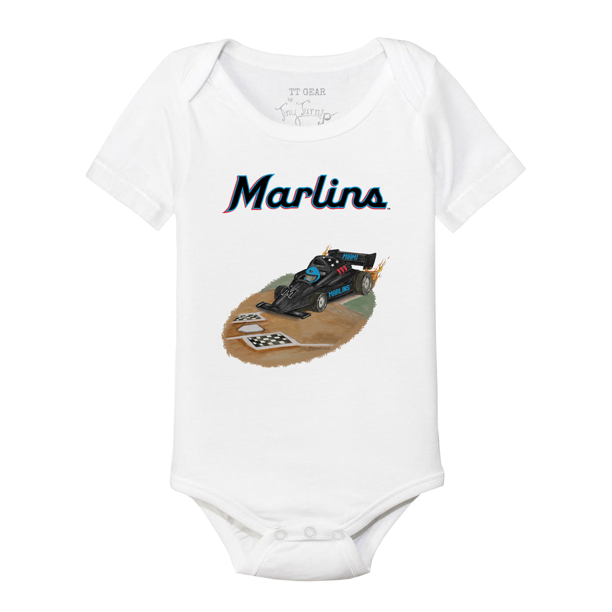 Miami Marlins Race Car Short Sleeve Snapper