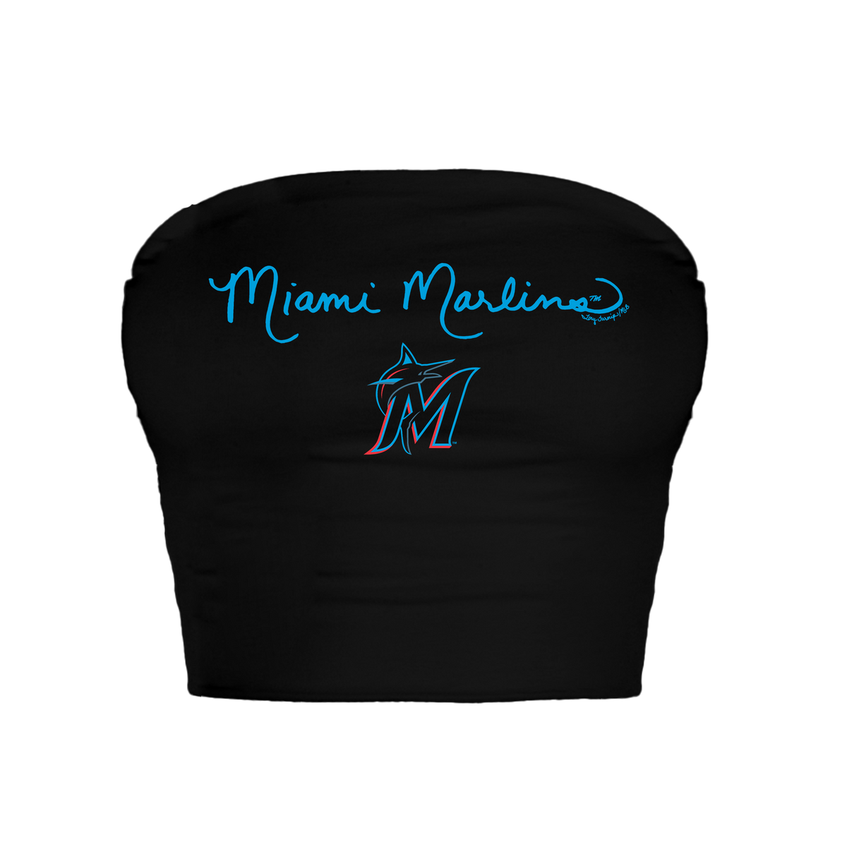 Miami Marlins Logo Script Crop Tube Top