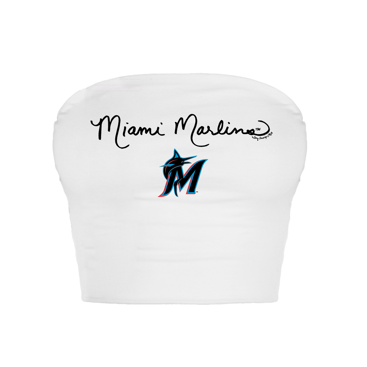 Miami Marlins Logo Script Crop Tube Top