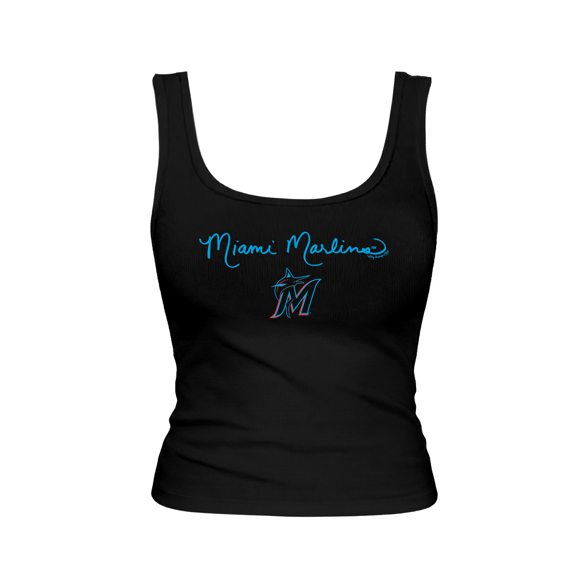 Miami Marlins Logo Script Emmy Tank