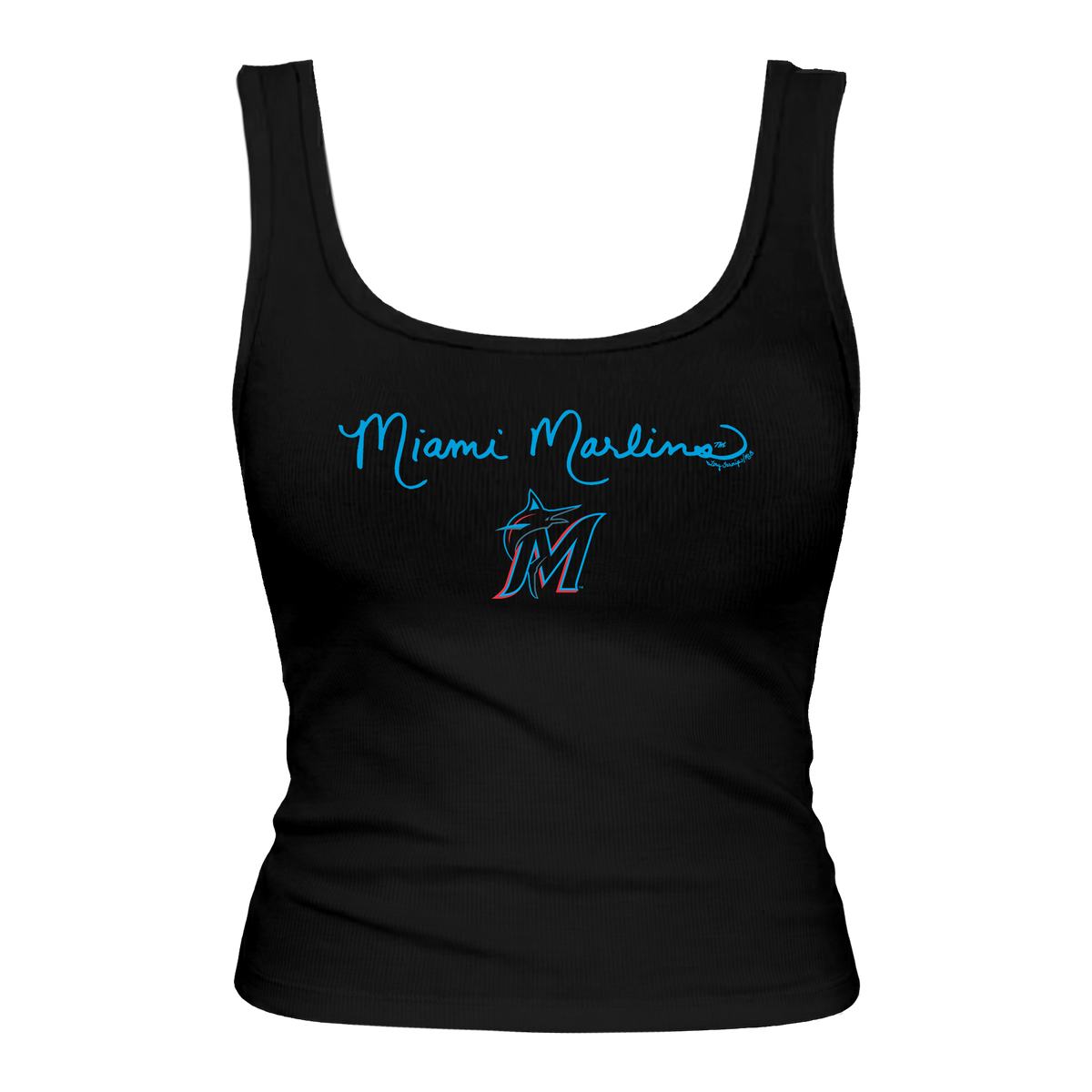Miami Marlins Logo Script Emmy Tank