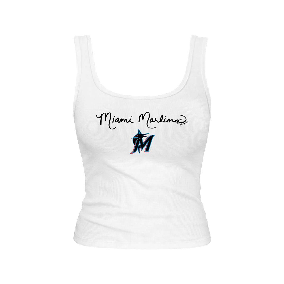 Miami Marlins Logo Script Emmy Tank