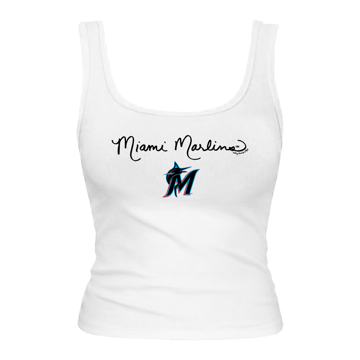Miami Marlins Logo Script Emmy Tank