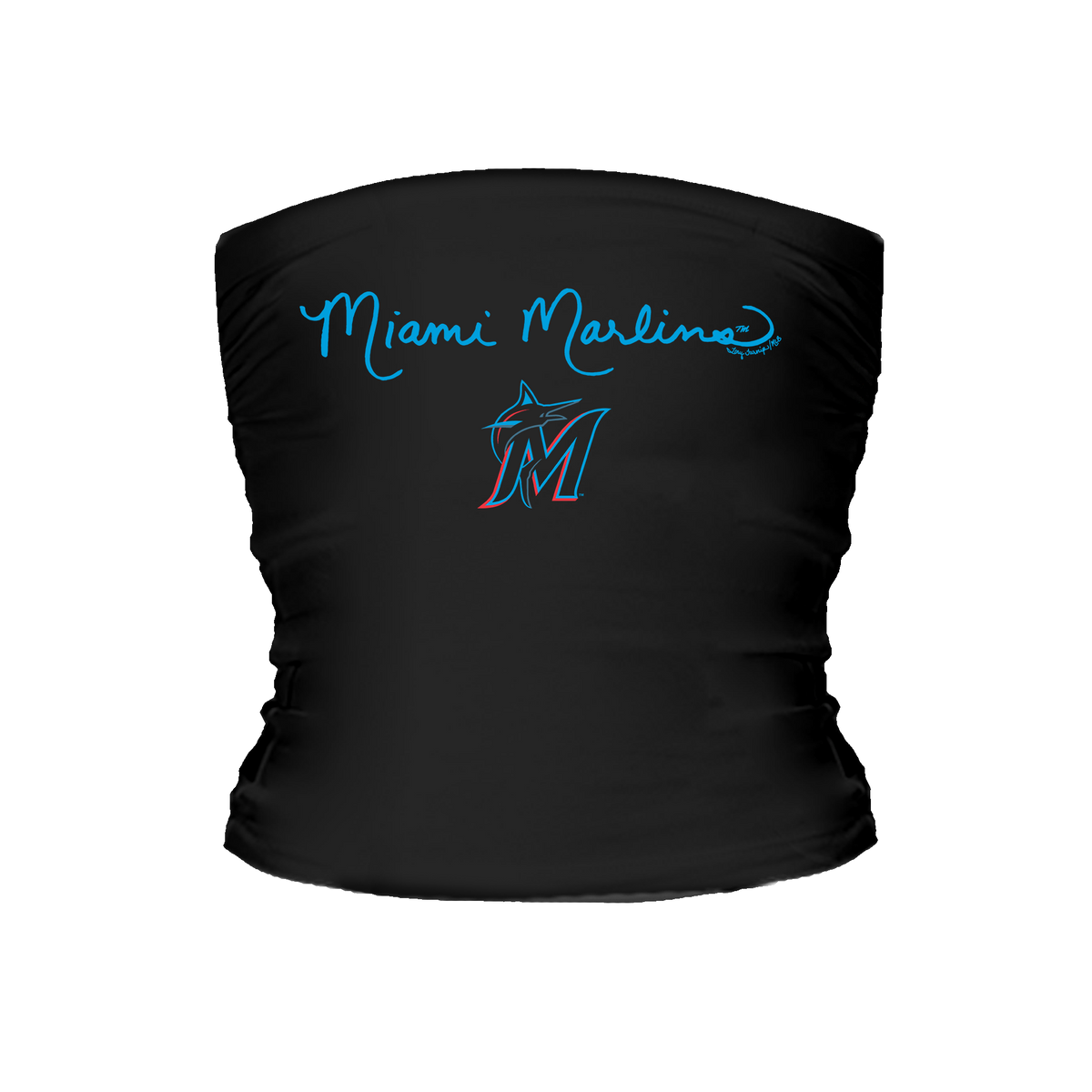 Miami Marlins Logo Script Tube Top - Tiny Turnip