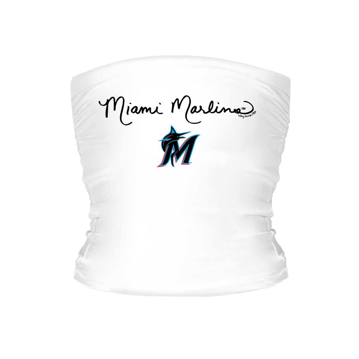 Miami Marlins Logo Script Tube Top - Tiny Turnip