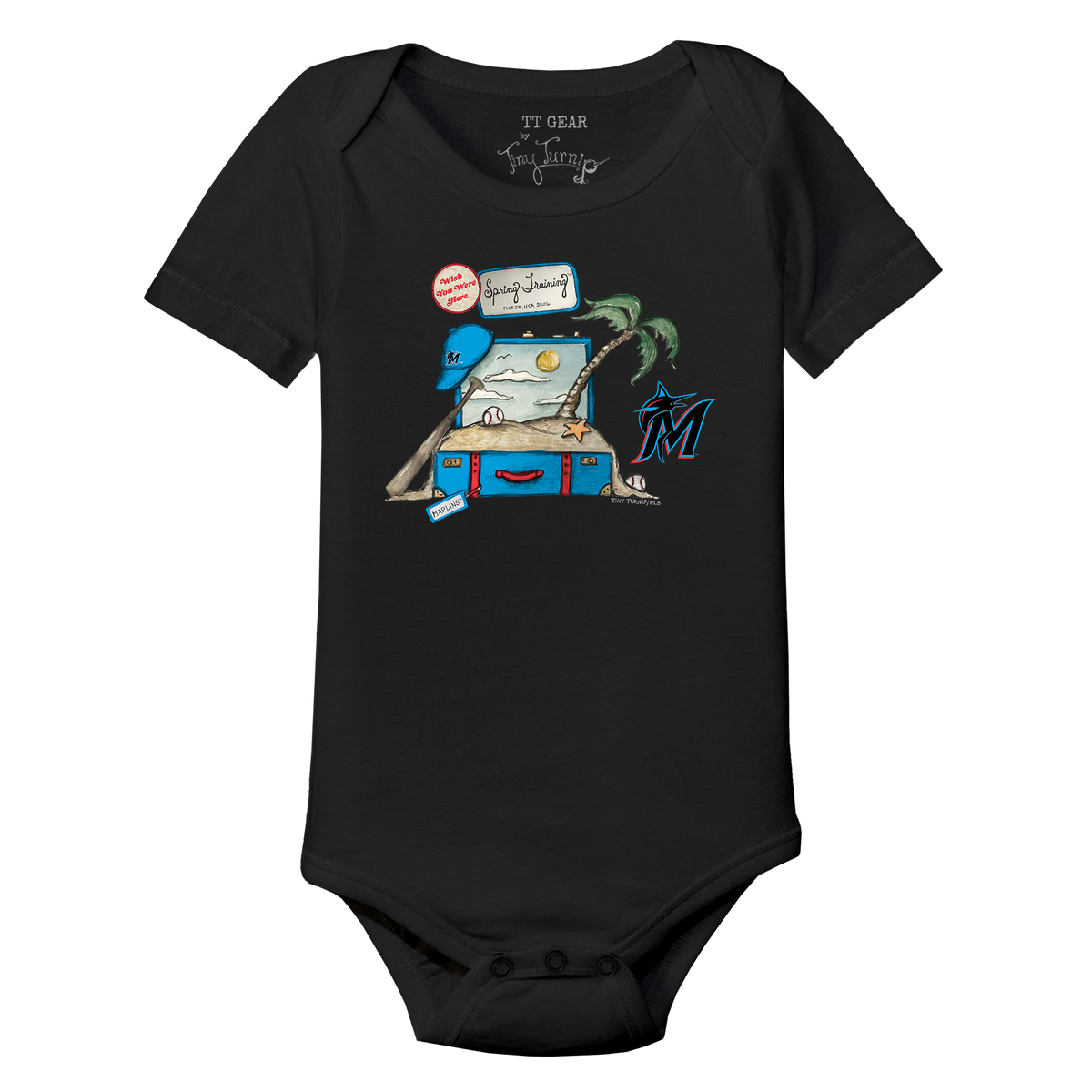 I Heart Marlins Short Sleeve Snapper