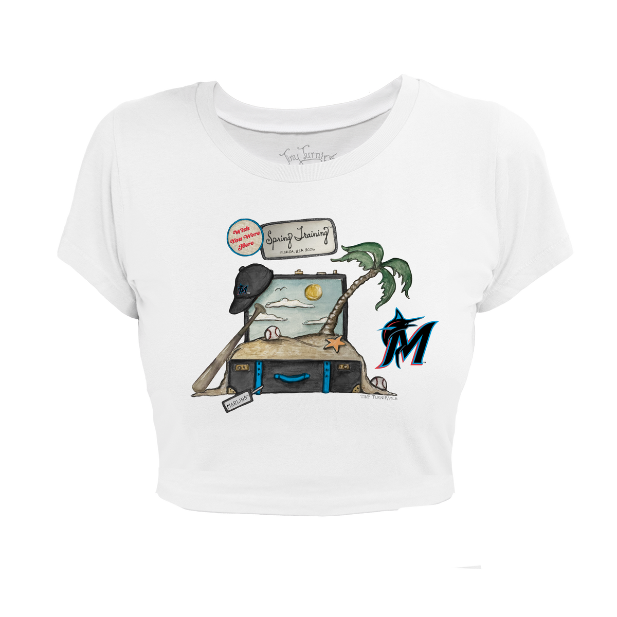Miami Marlins Spring Training 2026 Riley Crop Tee - Tiny Turnip