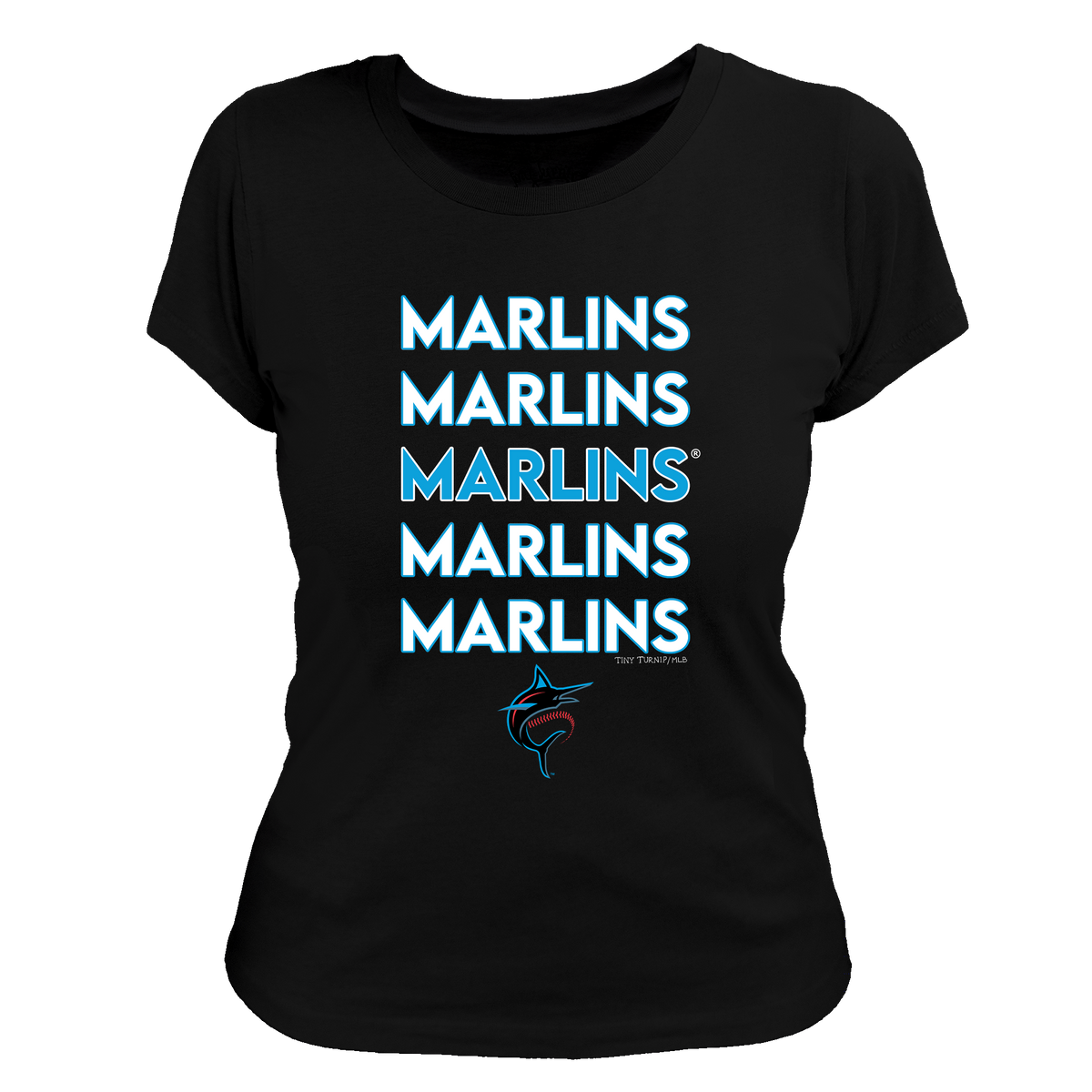 Miami Marlins Stacked Tee Shirt