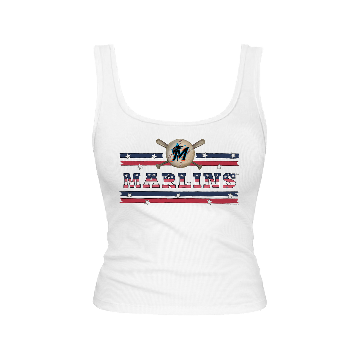 Miami Marlins Stars and Stripes Emmy Tank