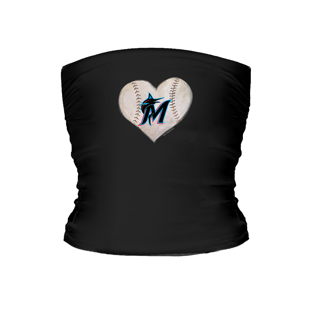 Miami Marlins Stitched Heart Tube Top - Tiny Turnip