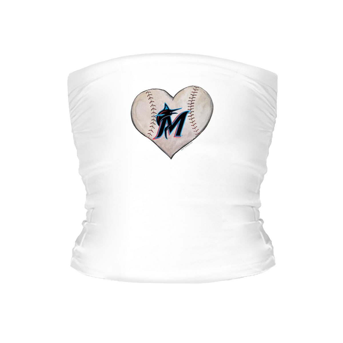 Miami Marlins Stitched Heart Tube Top - Tiny Turnip