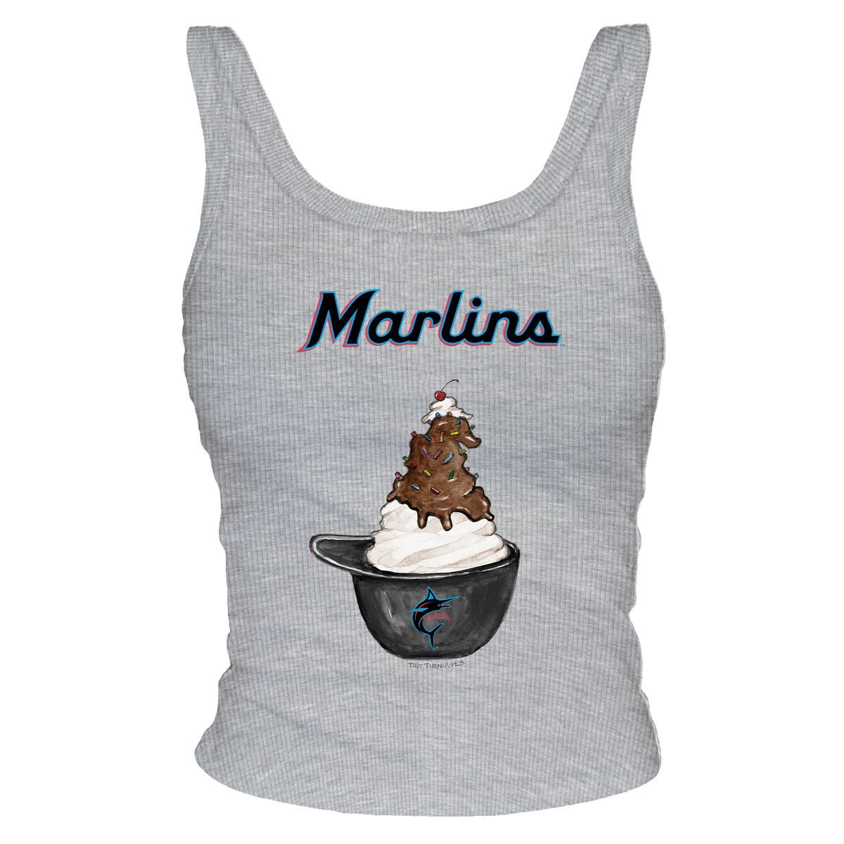 Miami Marlins Sundae Helmet Ribbed Tank