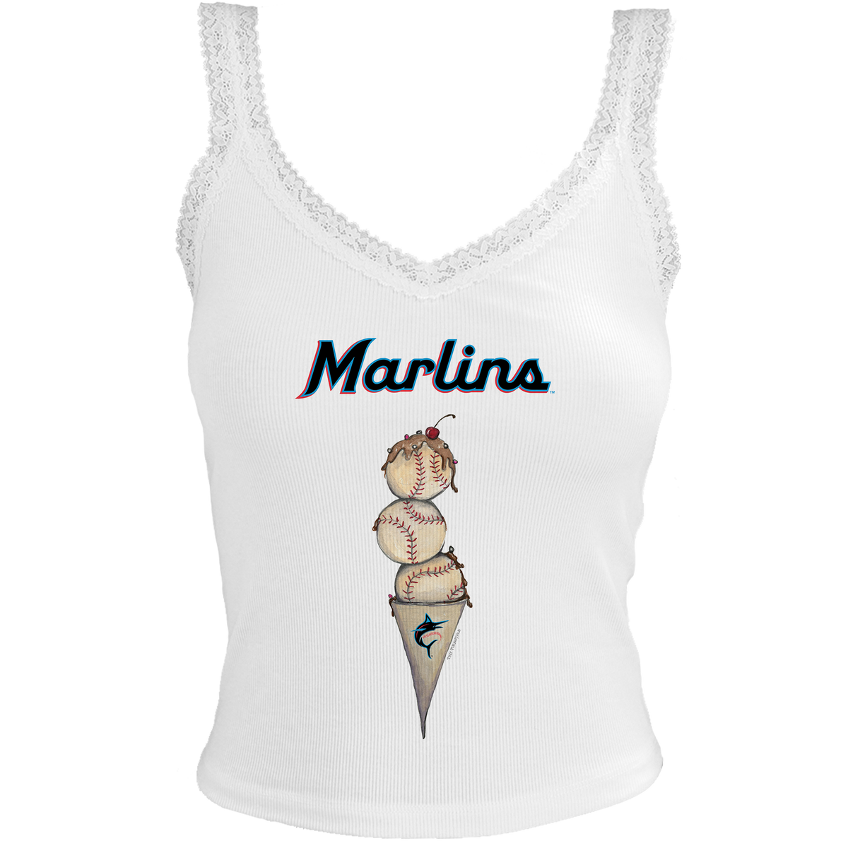 Miami Marlins Triple Scoop Lace Tank