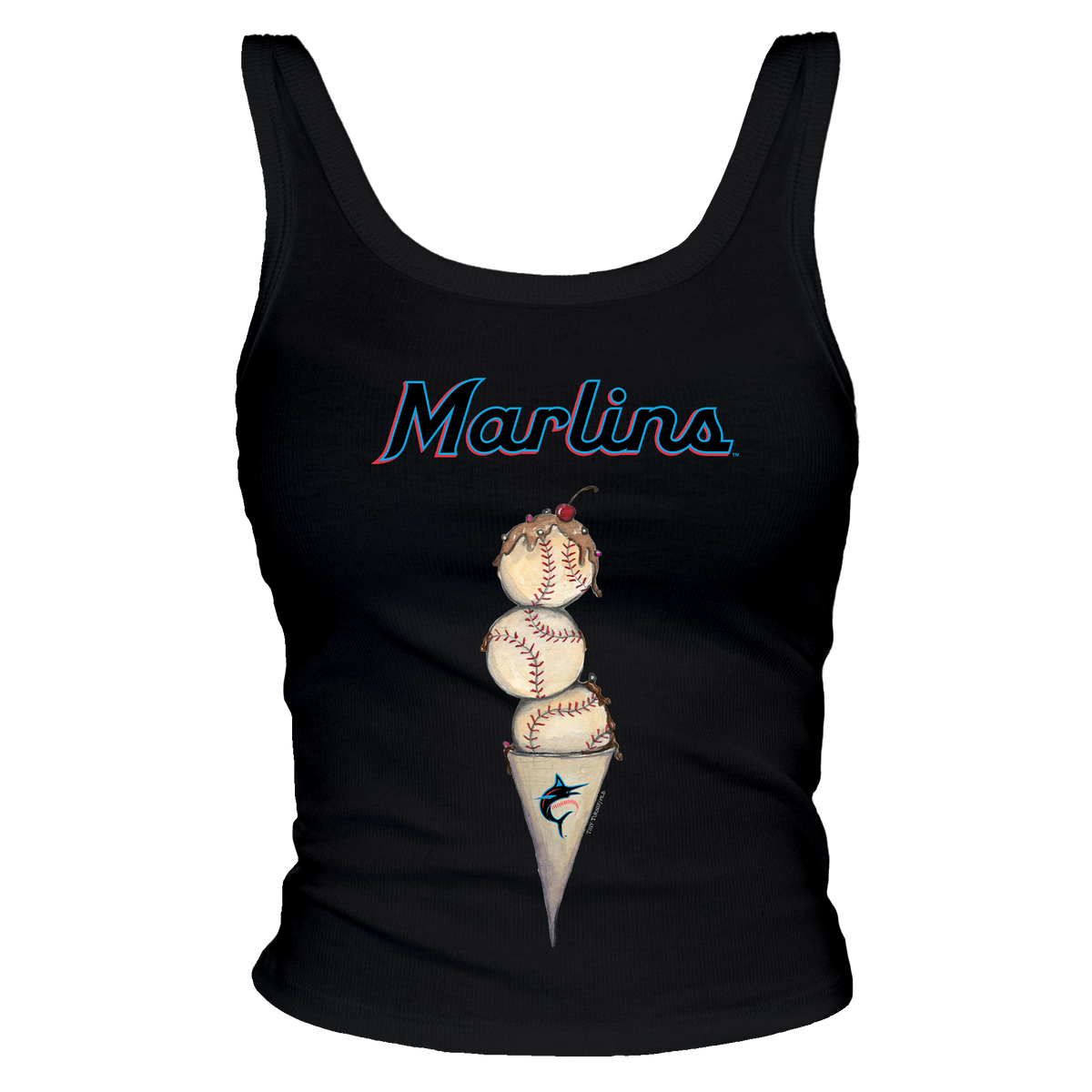 Miami Marlins Triple Scoop Ribbed Tank - Tiny Turnip
