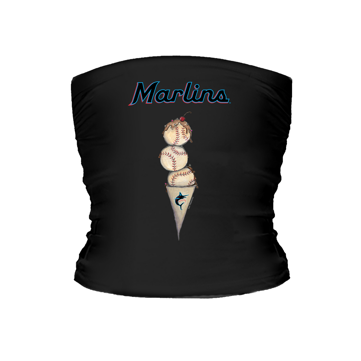 Miami Marlins Triple Scoop Tube Top - Tiny Turnip