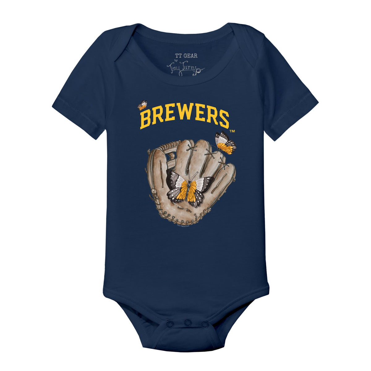 Milwaukee Brewers Butterfly Glove Short Sleeve Snapper