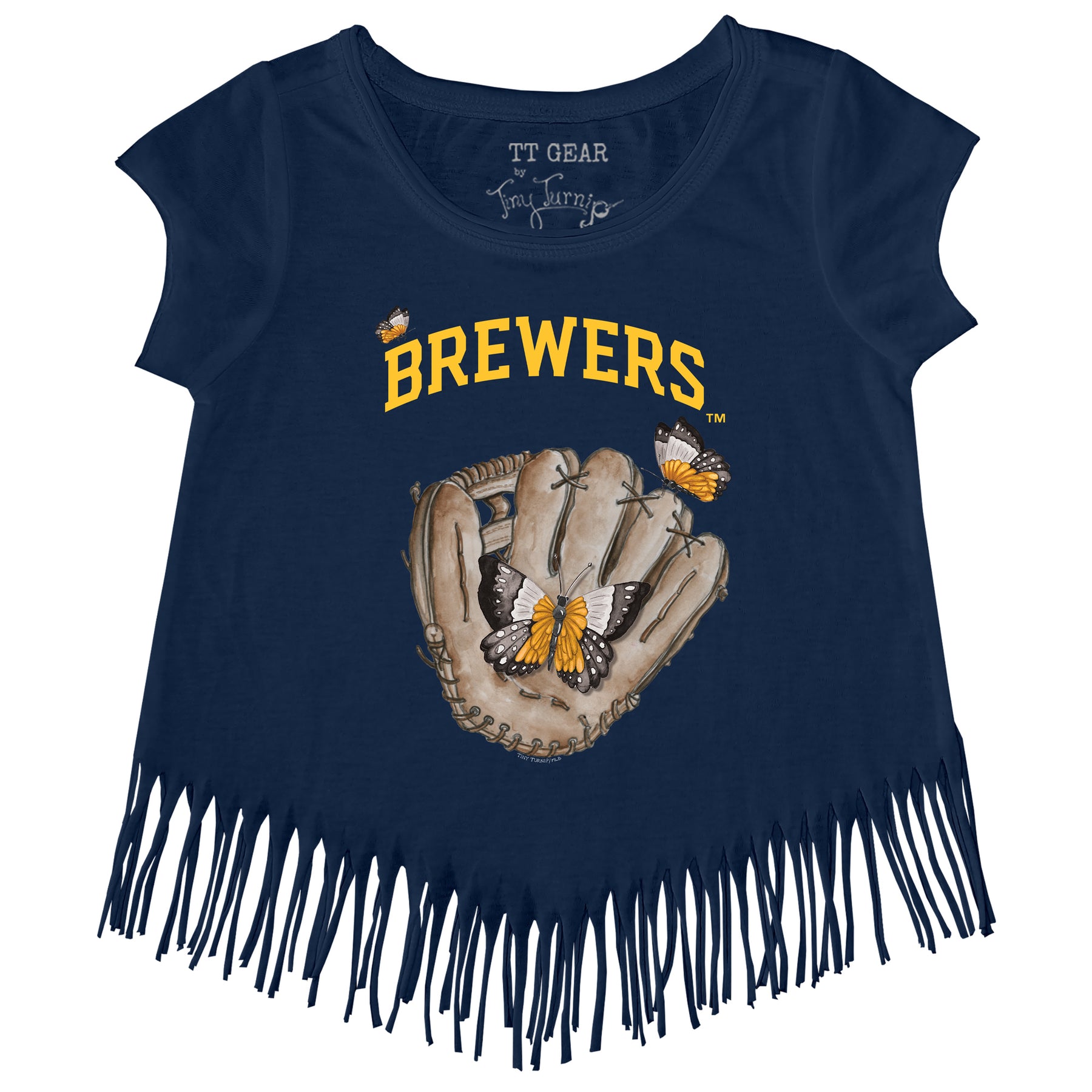 Milwaukee Brewers Butterfly Glove Fringe Tee