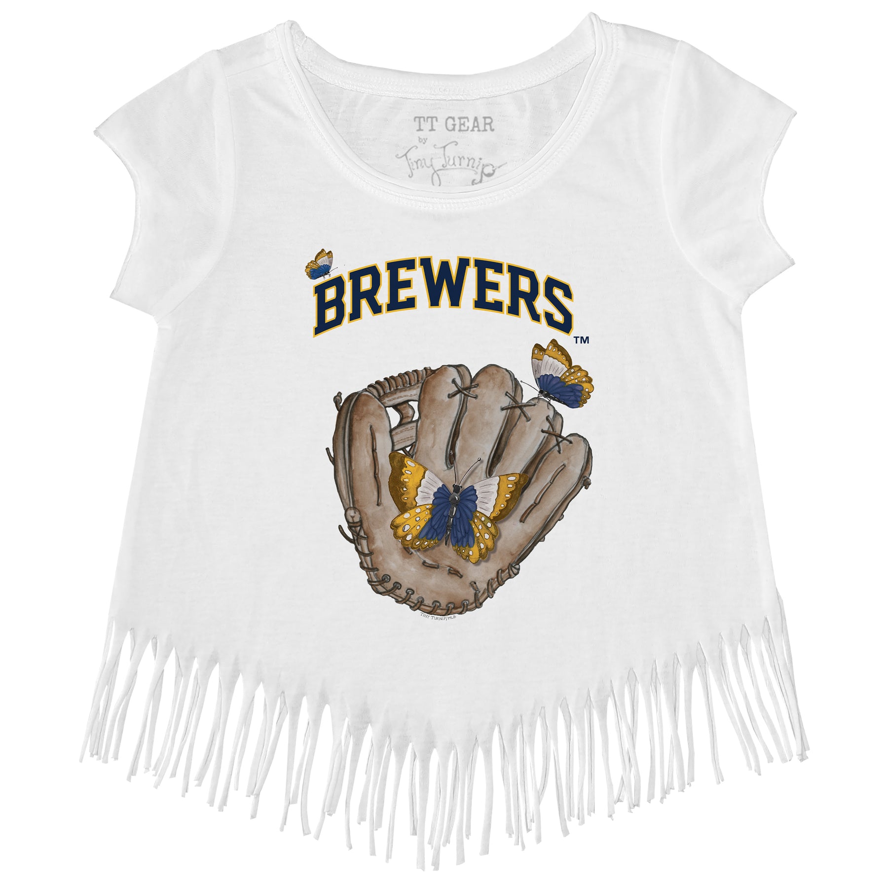 Milwaukee Brewers Butterfly Glove Fringe Tee