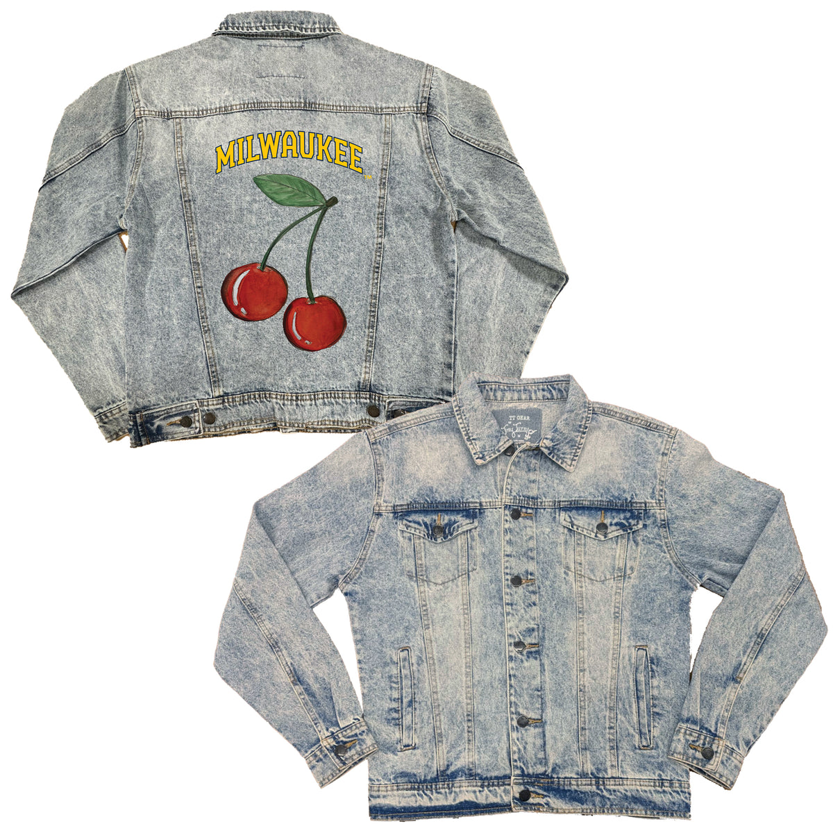 Milwaukee Brewers Cherry Boyfriend Denim Jacket