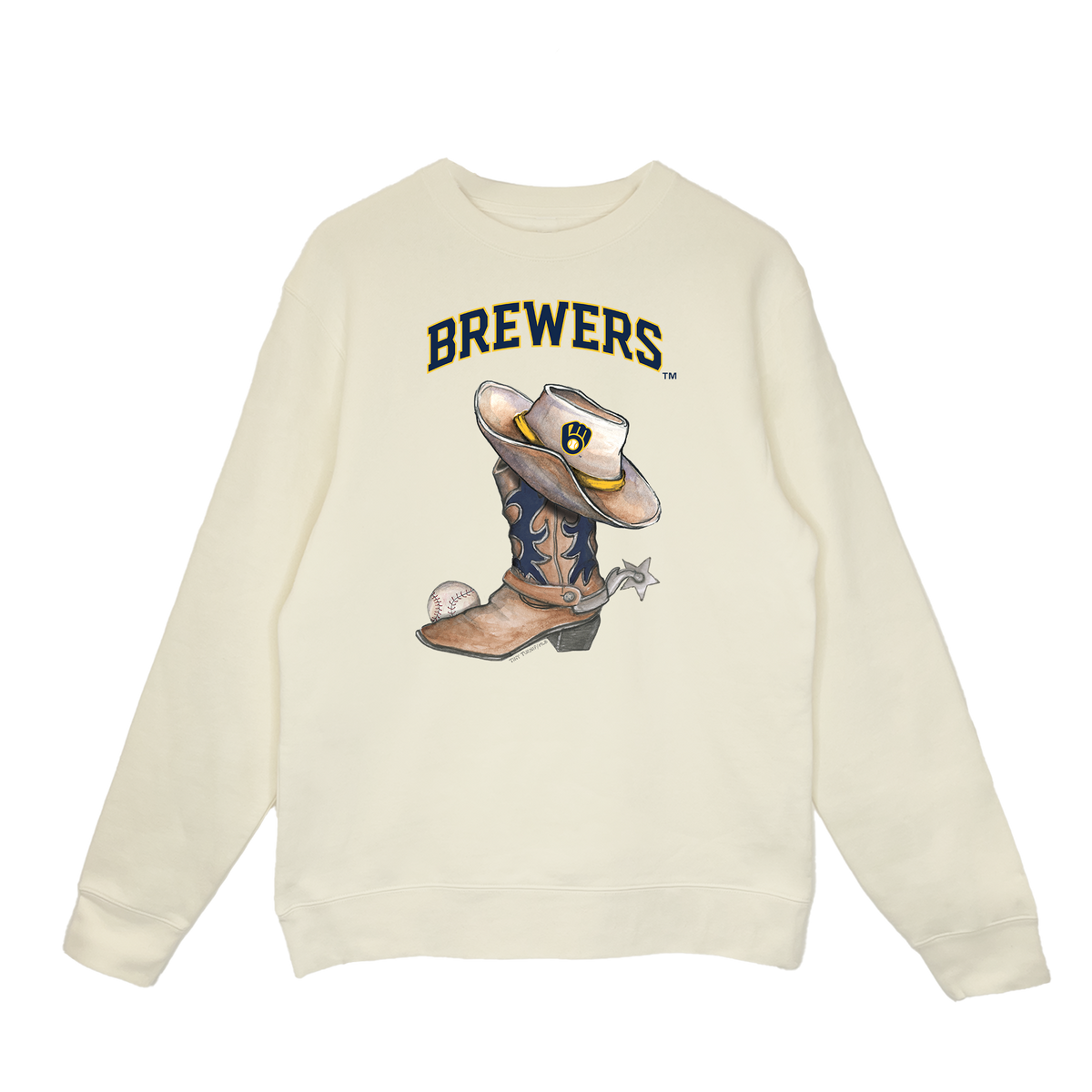 Milwaukee Brewers Cowboy Boot Crewneck Sweatshirt