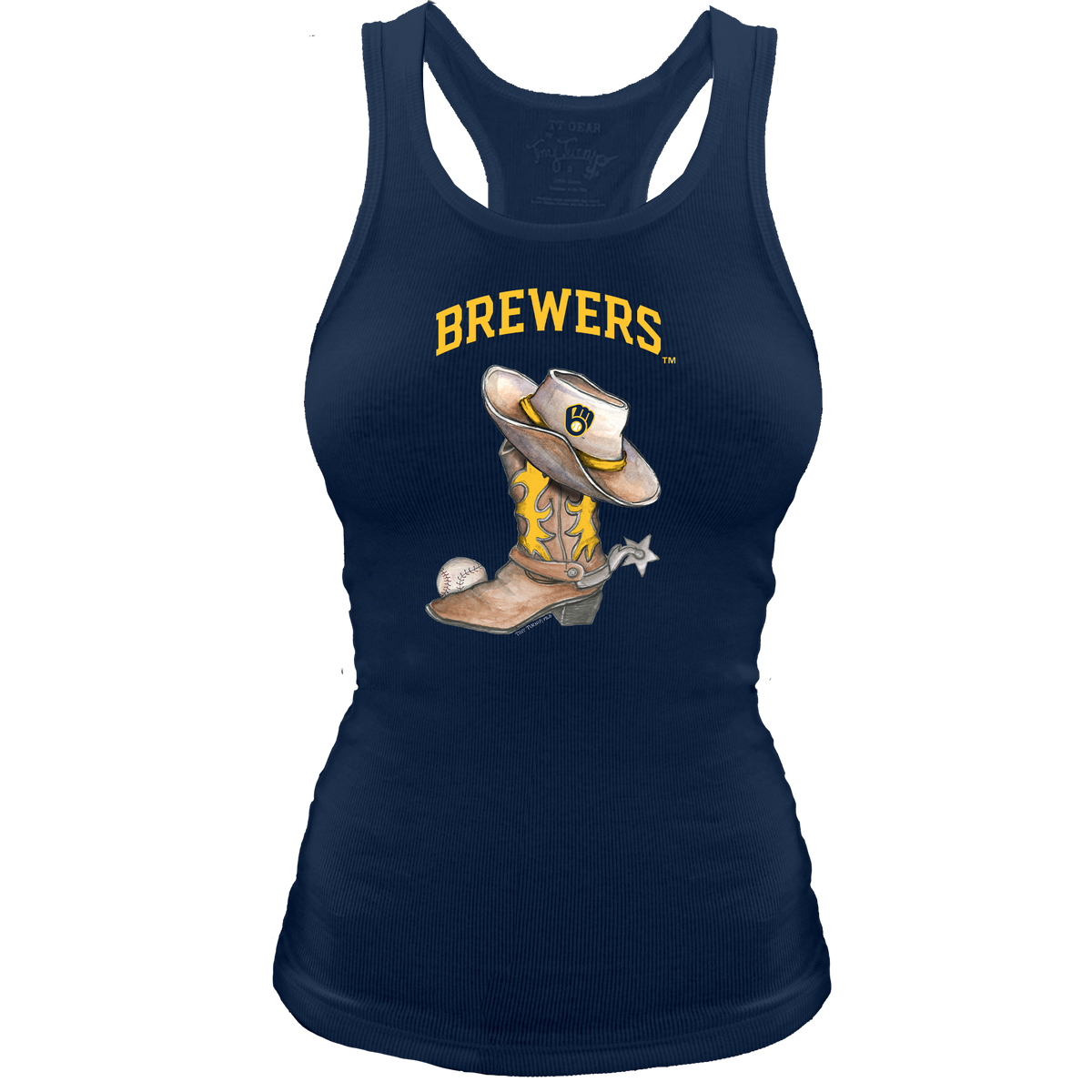 Milwaukee Brewers Cowboy Boot Racerback Tank - Tiny Turnip