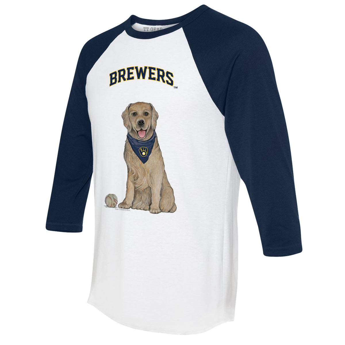 Milwaukee Brewers Golden Retriever 3/4 Navy Blue Sleeve Raglan