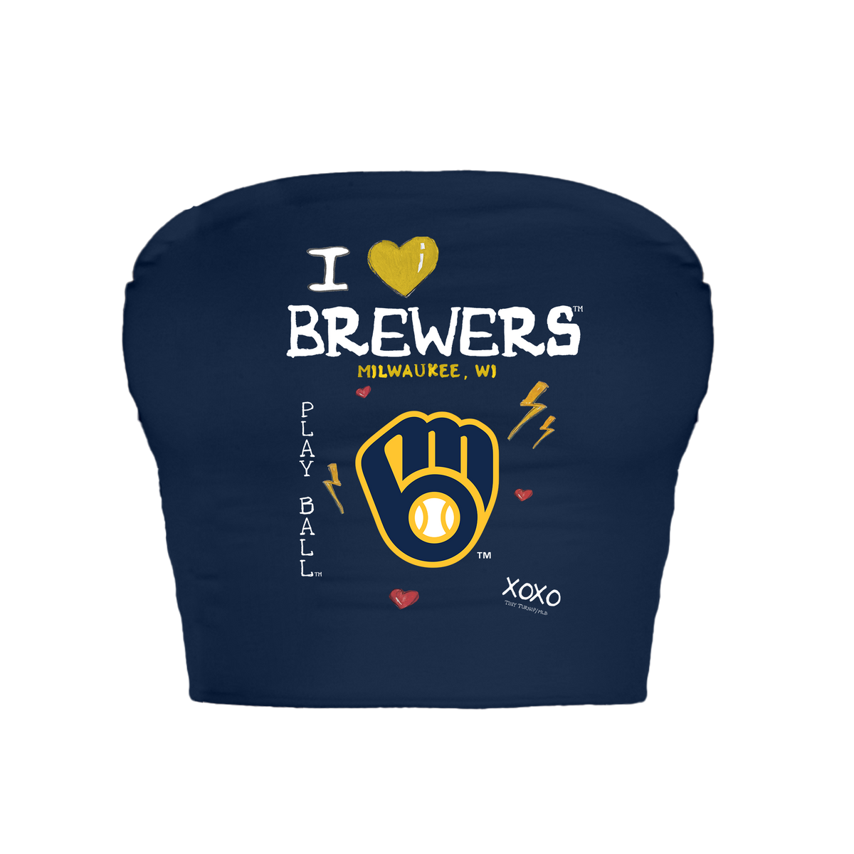 Milwaukee Brewers I Heart Brewers Crop Tube Top