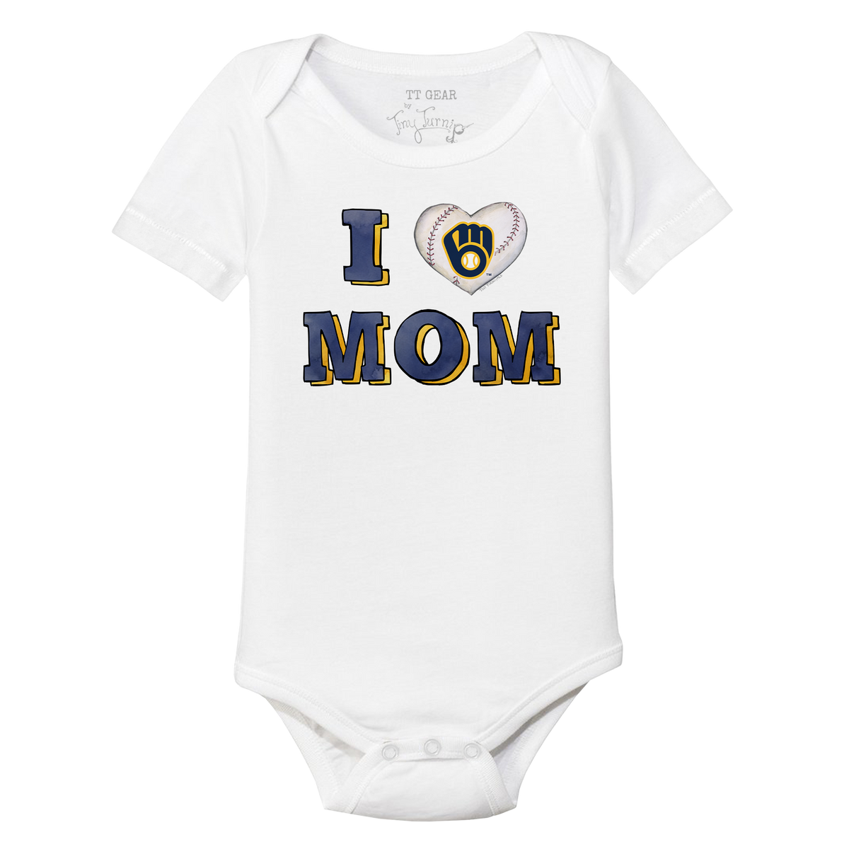 Milwaukee Brewers I Love Mom Short Sleeve Snapper