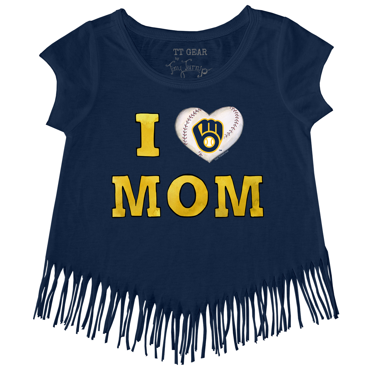 Milwaukee Brewers I Love Mom Fringe Tee