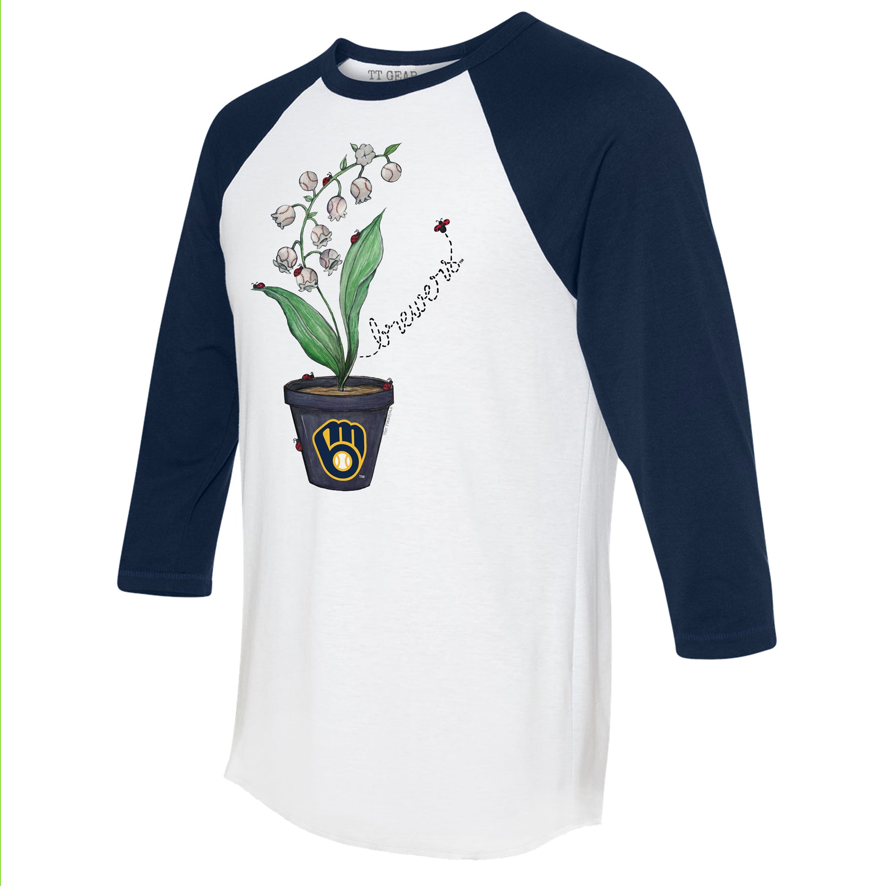 Milwaukee Brewers Ladybug 3/4 Navy Blue Sleeve Raglan
