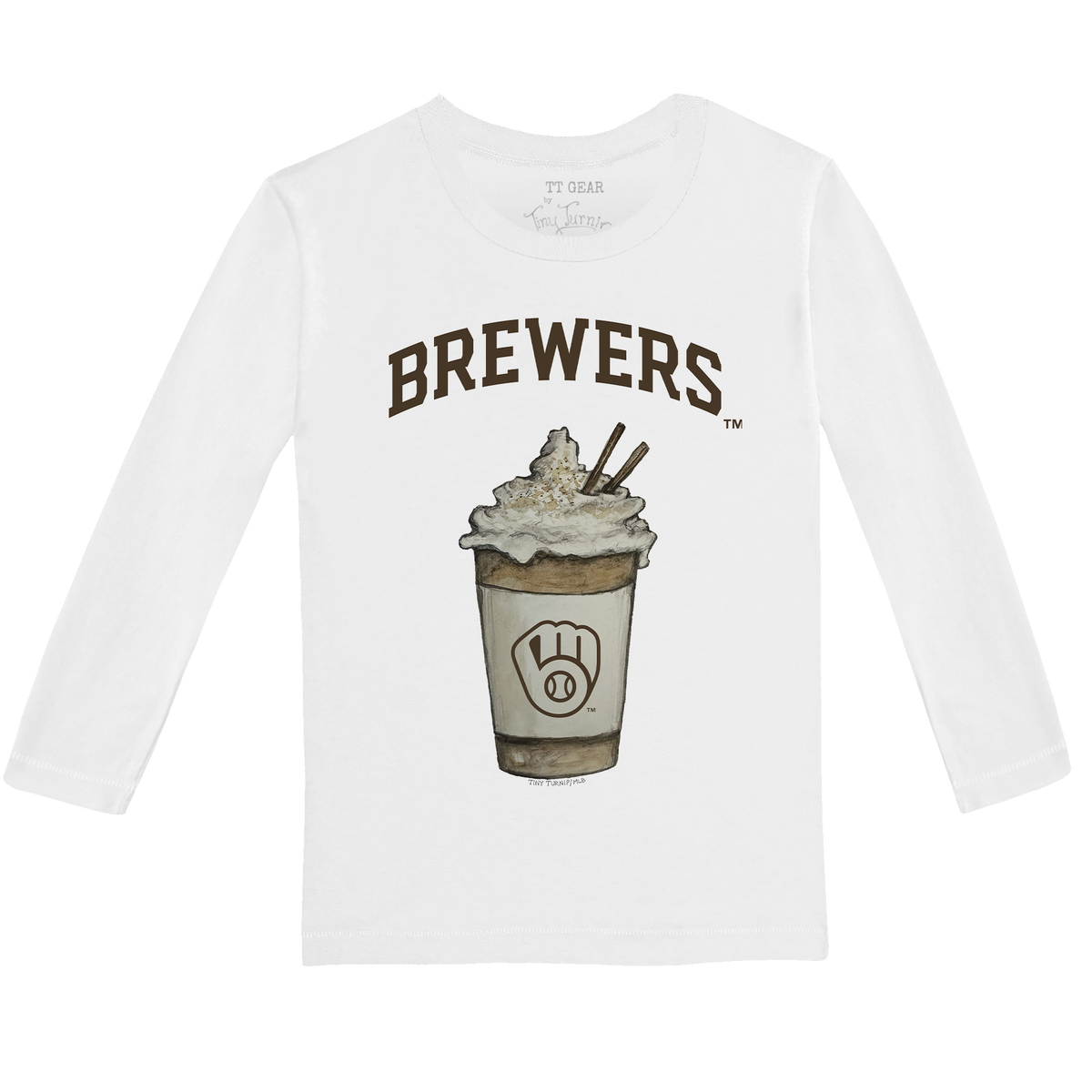 Milwaukee Brewers Latte Long-Sleeve Tee Shirt