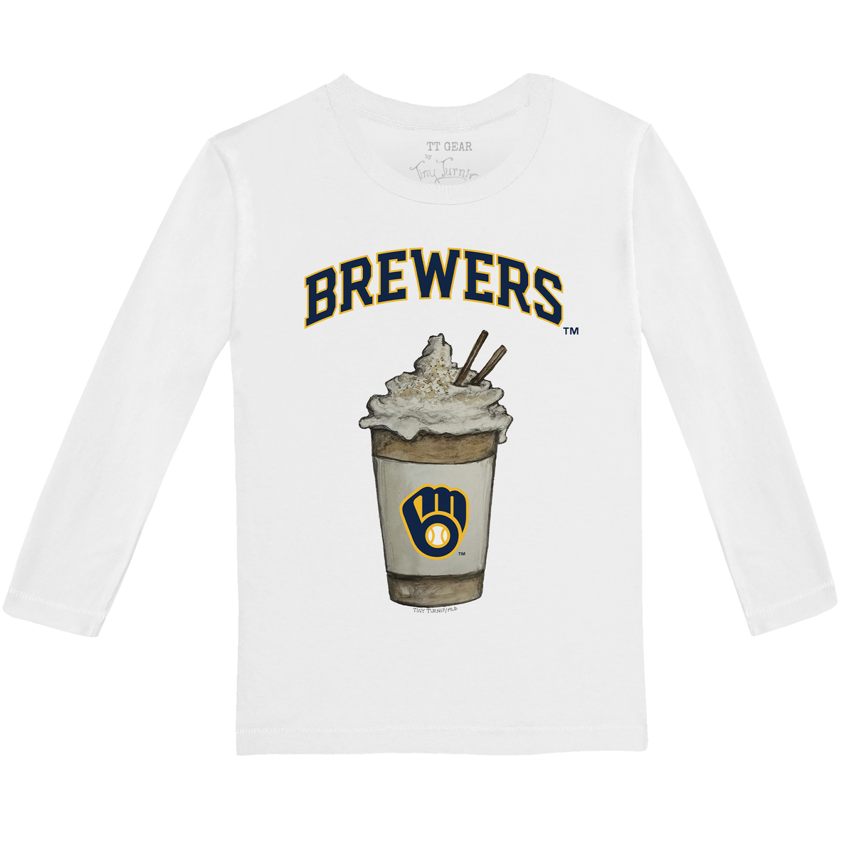 Milwaukee Brewers Latte Long-Sleeve Tee Shirt