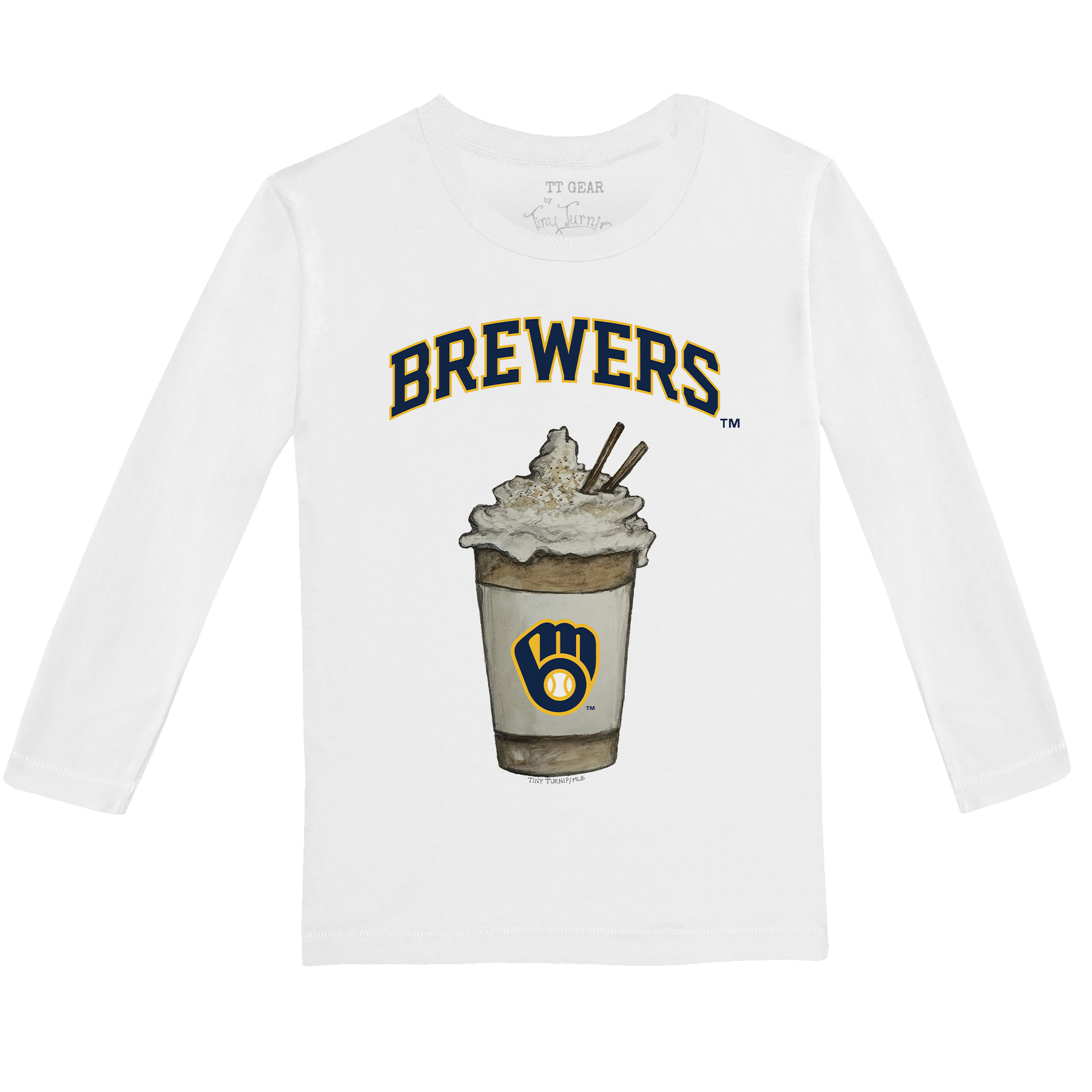 Milwaukee Brewers Latte Long-Sleeve Tee Shirt